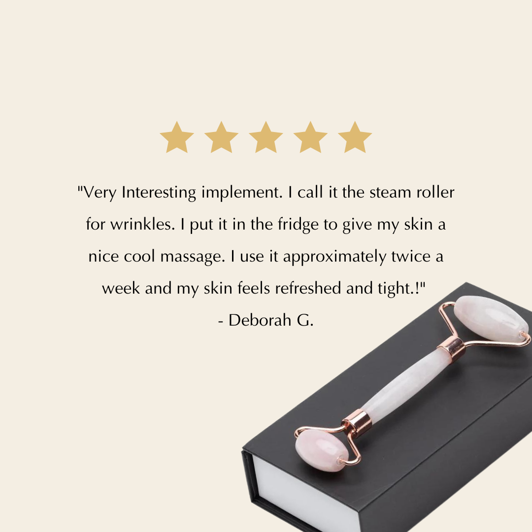 Rose Quartz Luxury Facial Roller for Puffiness